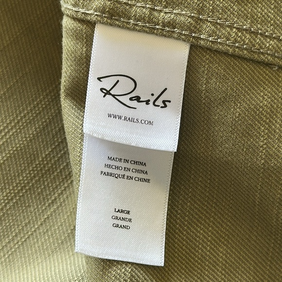 RAILS Loren canteen shirt jacket snap closure & cuffs military green size Large. - Picture 11 of 12